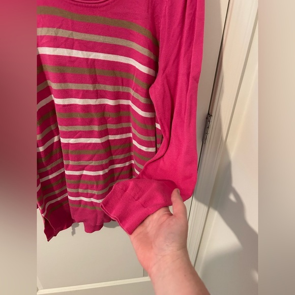 Lane Bryant Long Pink Stripe Sweater - Picture 5 of 9
